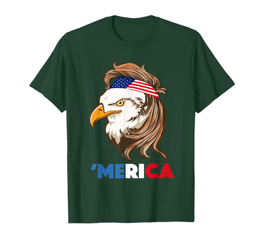 Bald Eagle Mullet 4th of July Gifts American Flag Merica USA T-Shirt for Women Kids Men