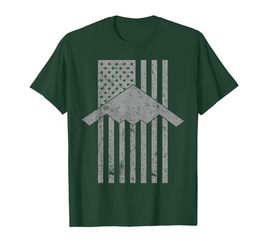 B-2 Spirit Stealth Bomber Patriotic Vintage Flag T-Shirt T-Shirt