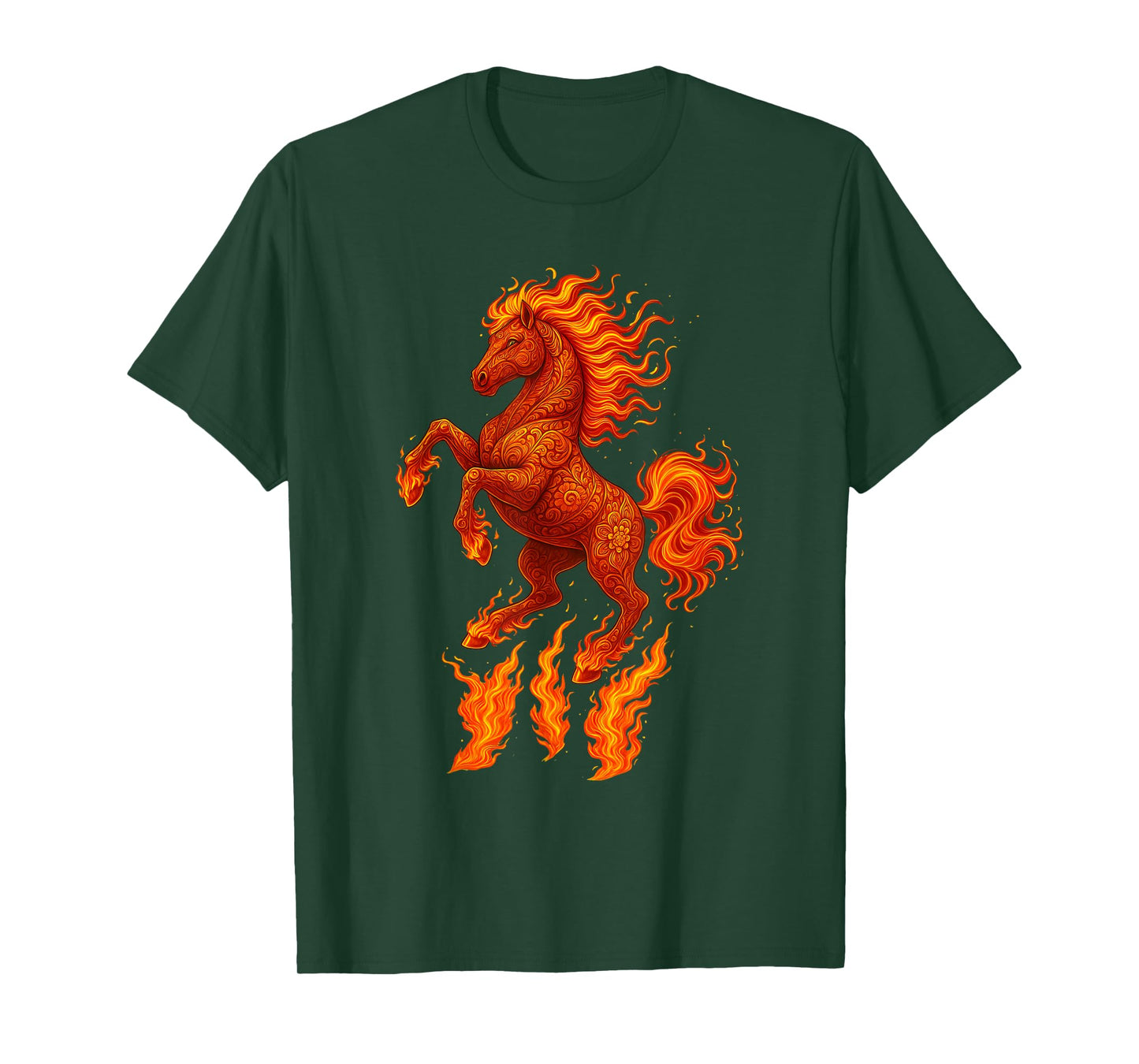 Flaming Horse Chinese New Year of The Fire Horse Equestrian T-Shirt