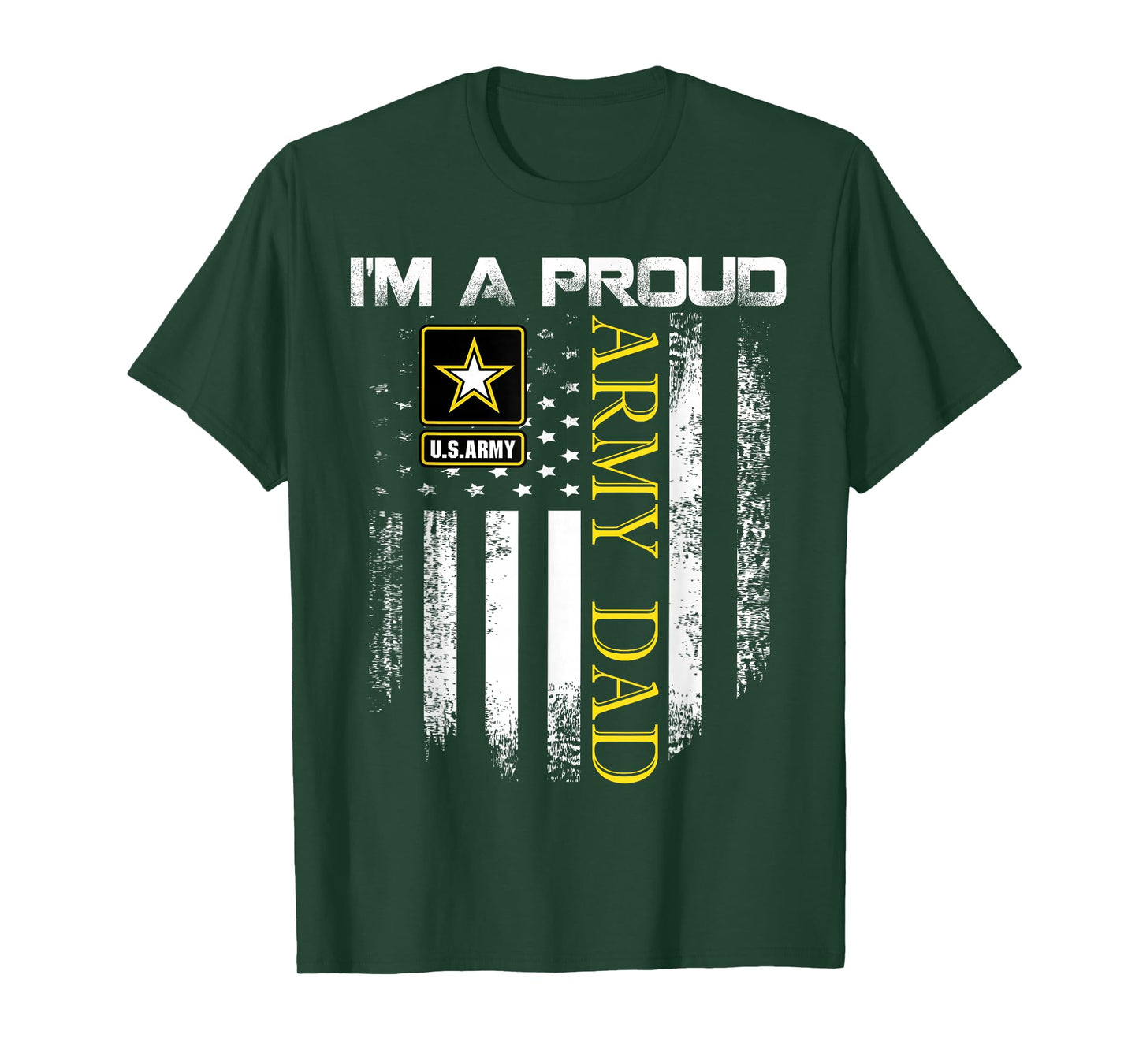 Vintage I'm A Proud Army Dad With American Flag Gift T-Shirt