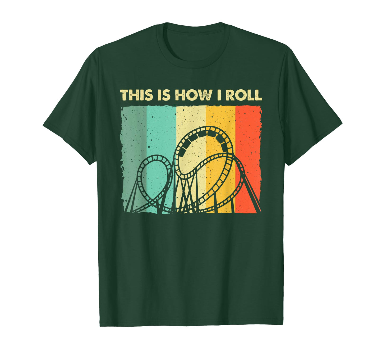 Cool Roller Coaster For Men Women Amusement Theme Park Retro T-Shirt