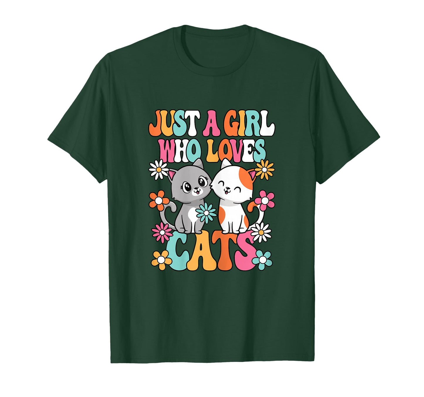 Just A Girl Who Loves Cats Cute Cat Lover Kitten Girls Kids T-Shirt