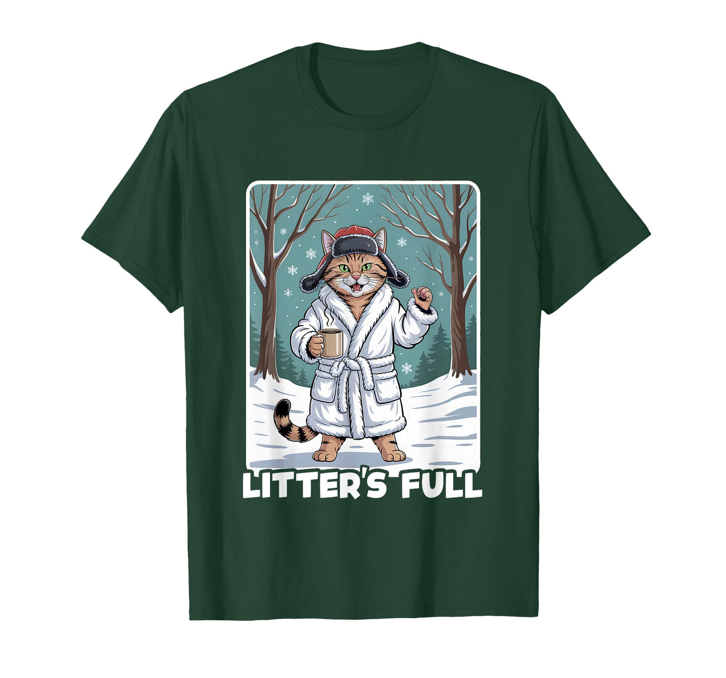 Litter’s Full Funny Christmas Cat Parody Tee T-Shirt