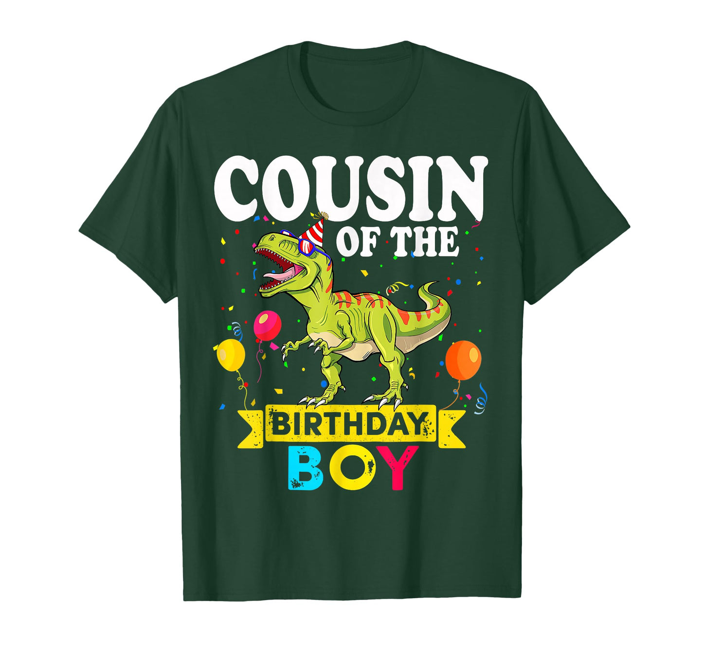 Cousin Of The Birthday Boy Dinosaur T-Rex Matching Family T-Shirt