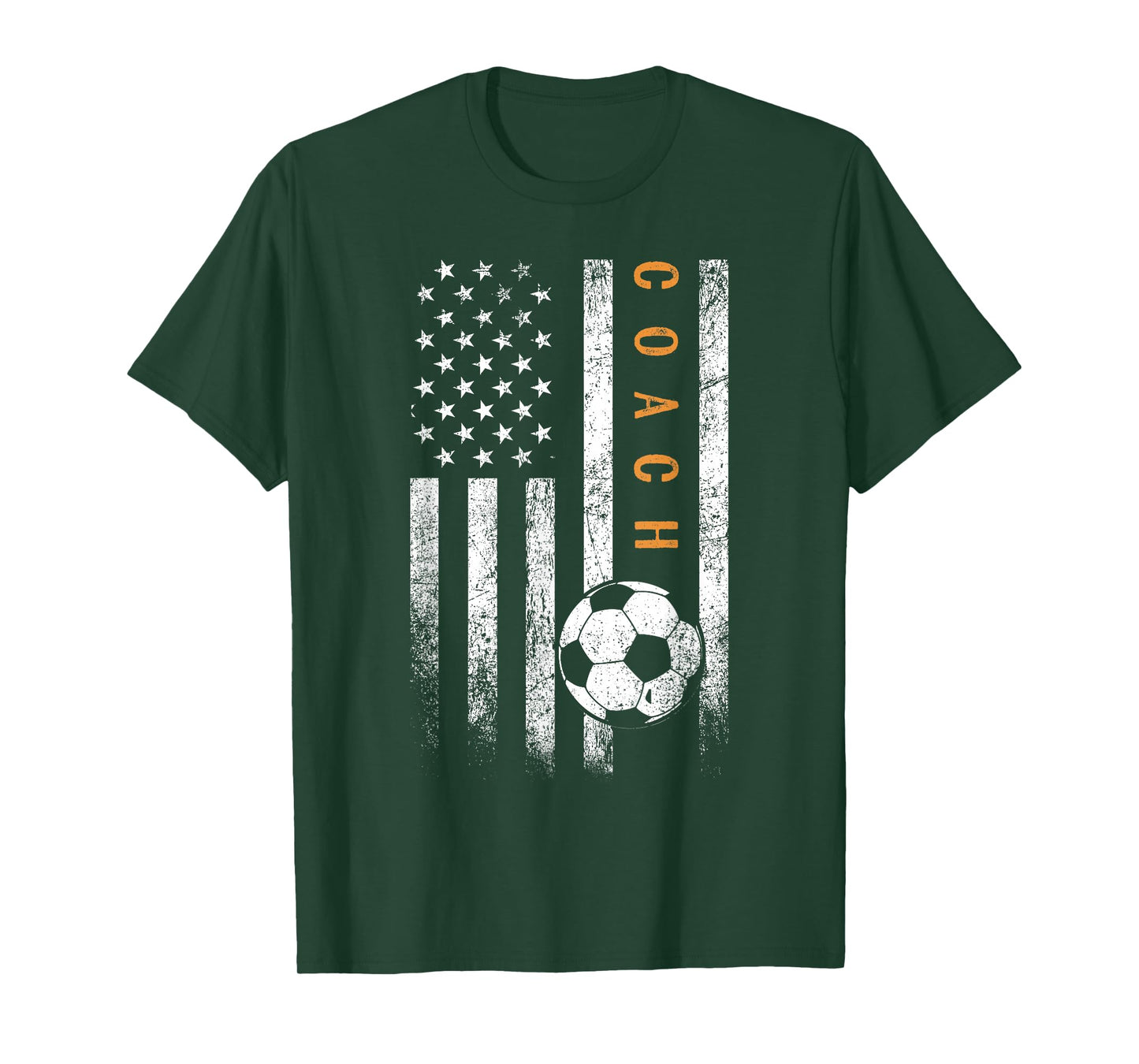 Soccer Coach American Flag Design Soccer Trainer Coaching T-Shirt
