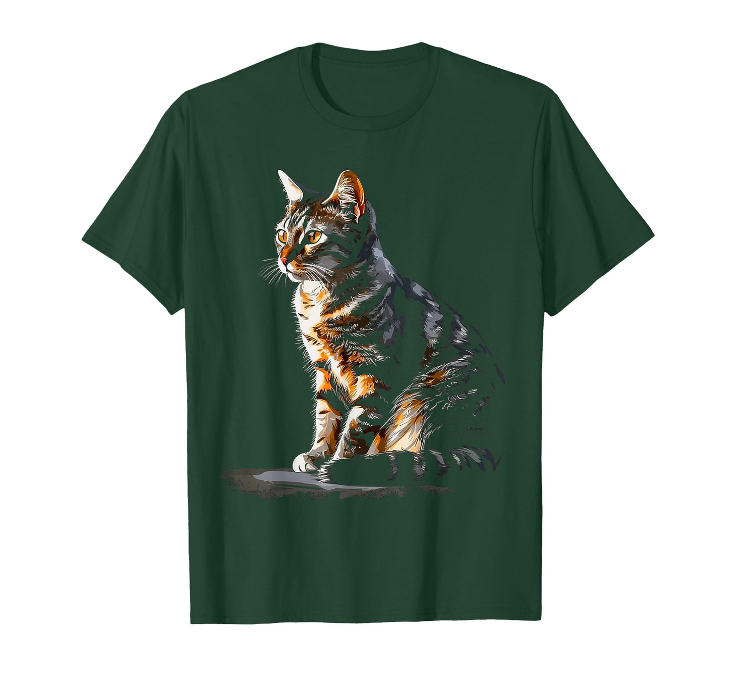 Cat Portrait Artwork | Animal Motif Cat T-Shirt