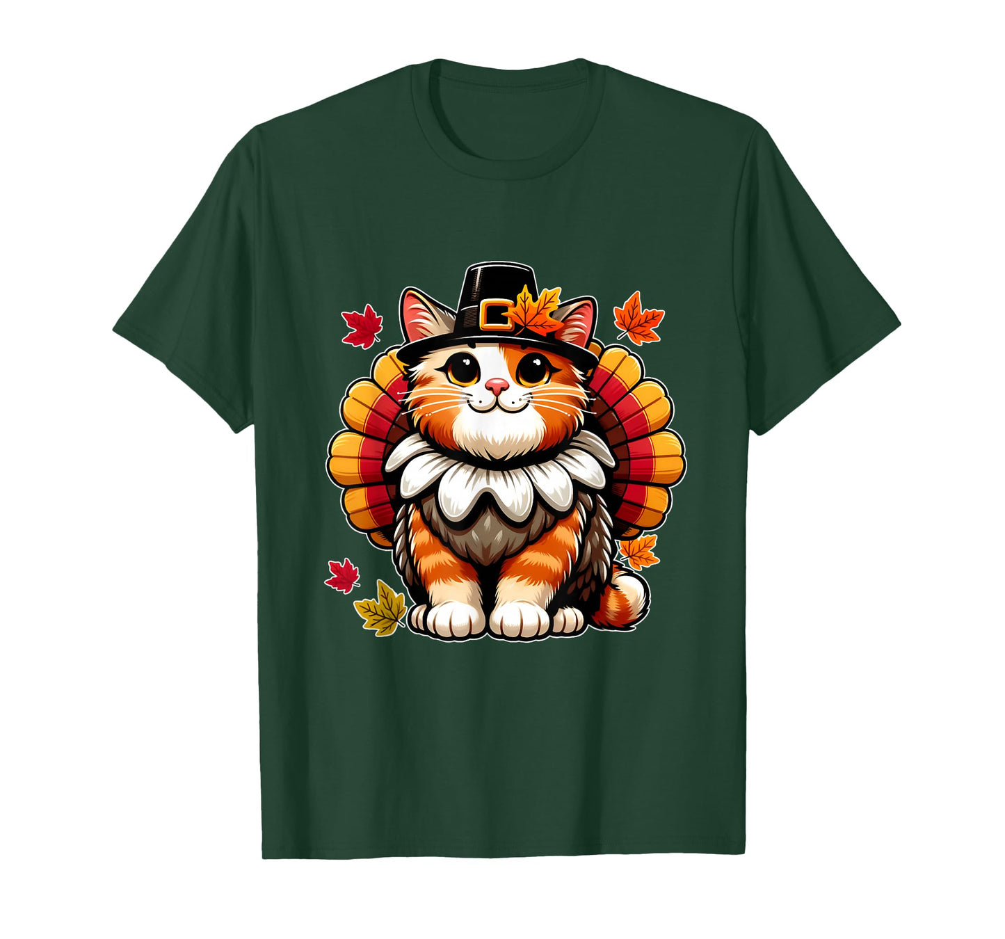 Funny Thanksgiving Shirts by Merch4life Pilgrim Cat in Turkey Disguise Thanksgiving T-Shirt