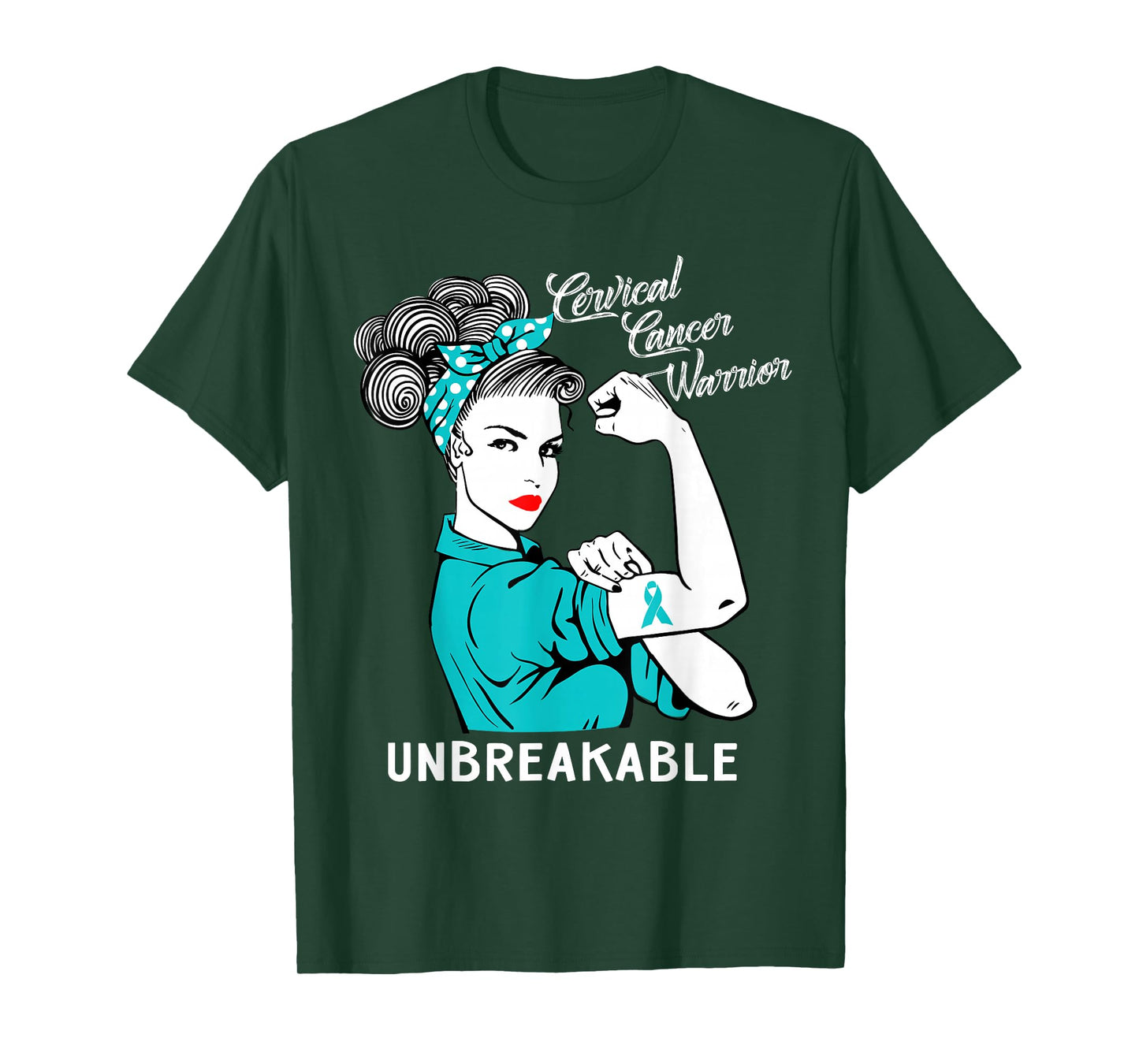 Cervical Cancer Warrior Unbreakable T-Shirt Awareness Gift T-Shirt