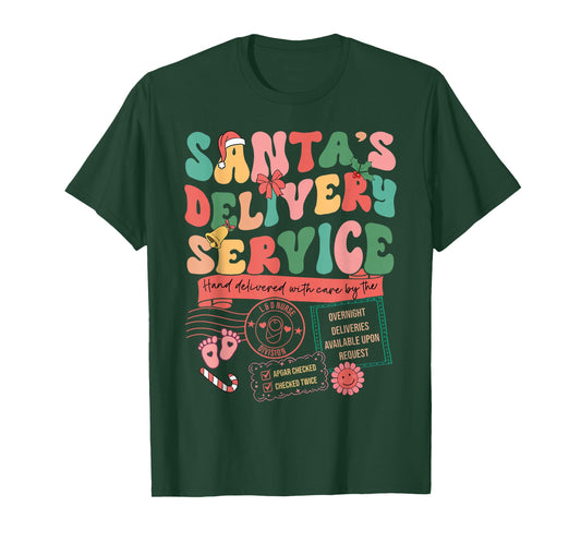 Christmas Santa's Delivery Service L&D Labor Delivery Nurse T-Shirt