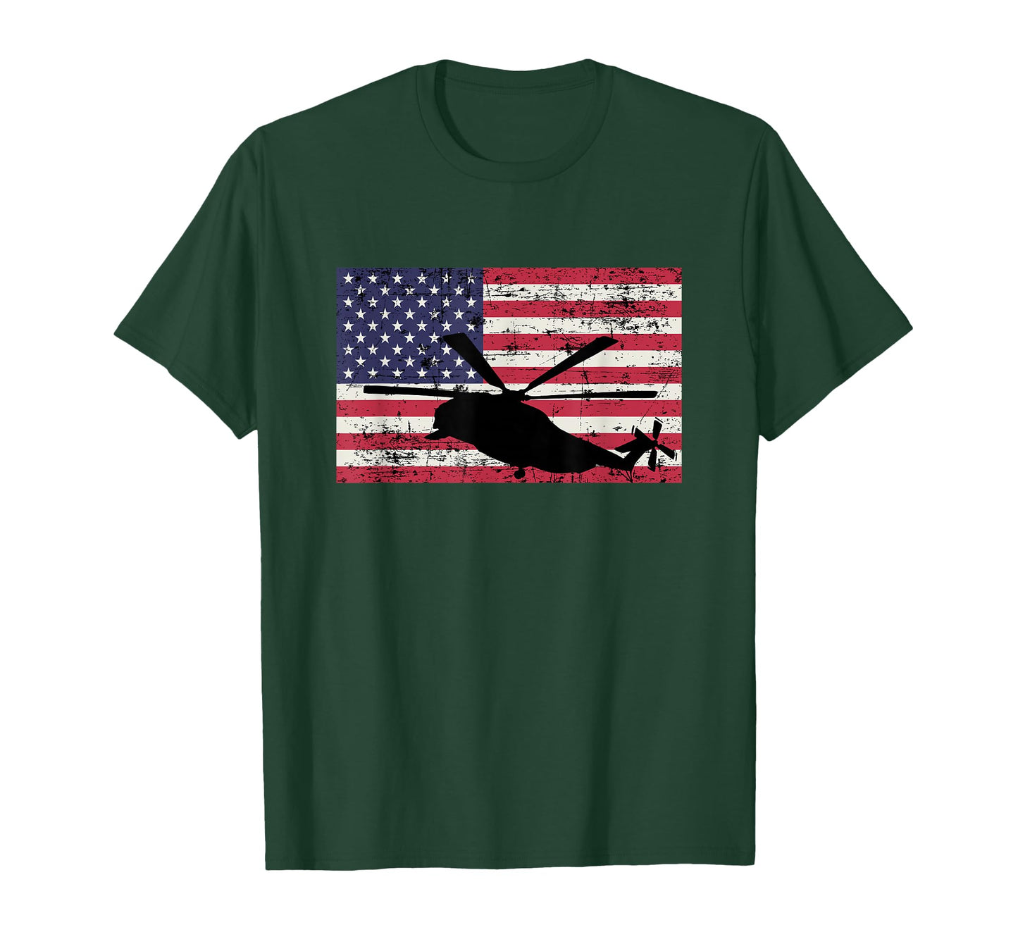 Patriotic CH-53 and MH-53 helicopter American flag T-Shirt