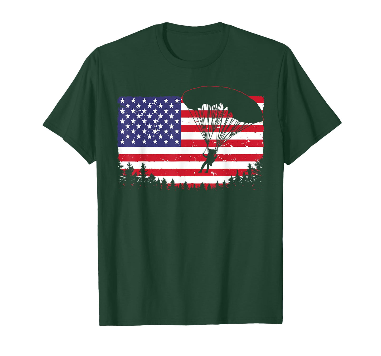 Cool Skydiving Art Men Women Skydiver American Flag Skydive T-Shirt