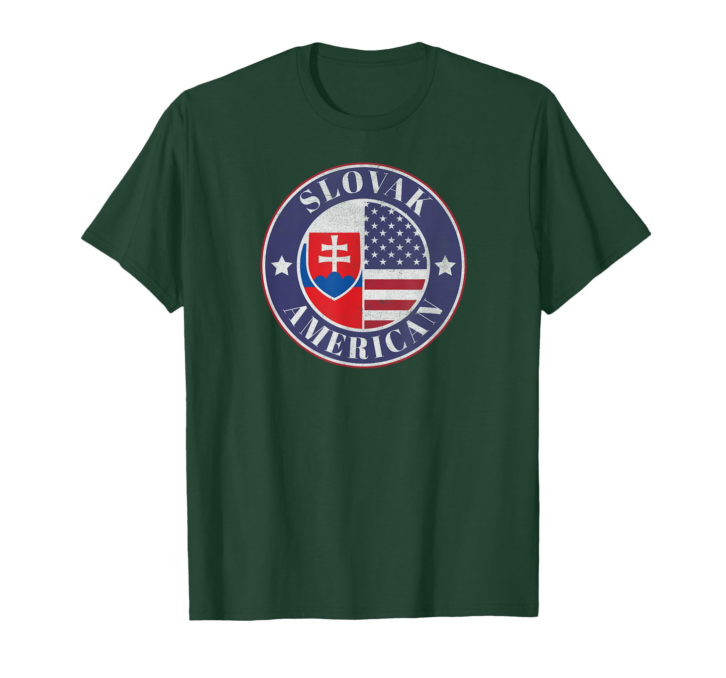 Proud Slovak-American Badge - Slovakia Flag T-Shirt
