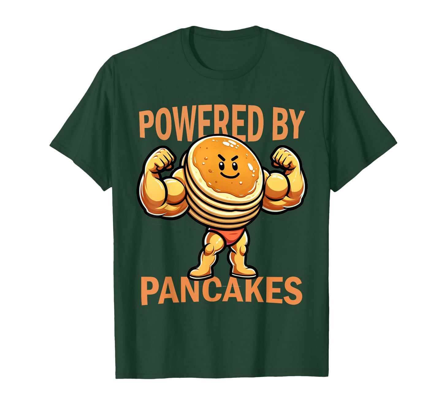Cool Pancake Breakfast Funny Pancake Day Powered by Pancakes T-Shirt