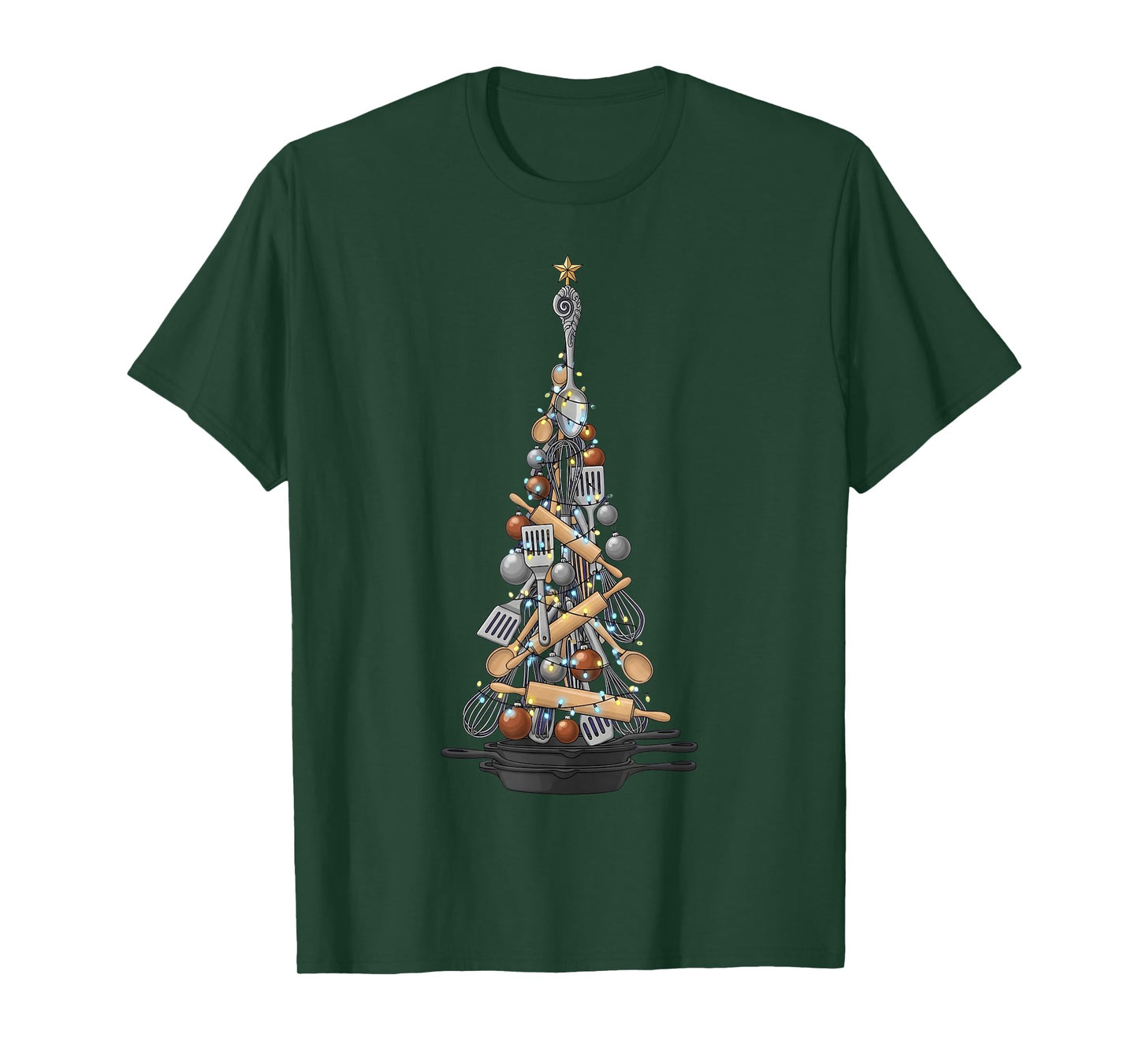 Chef Christmas Tree Xmas Cook Baking Funny Cooking Baker T-Shirt