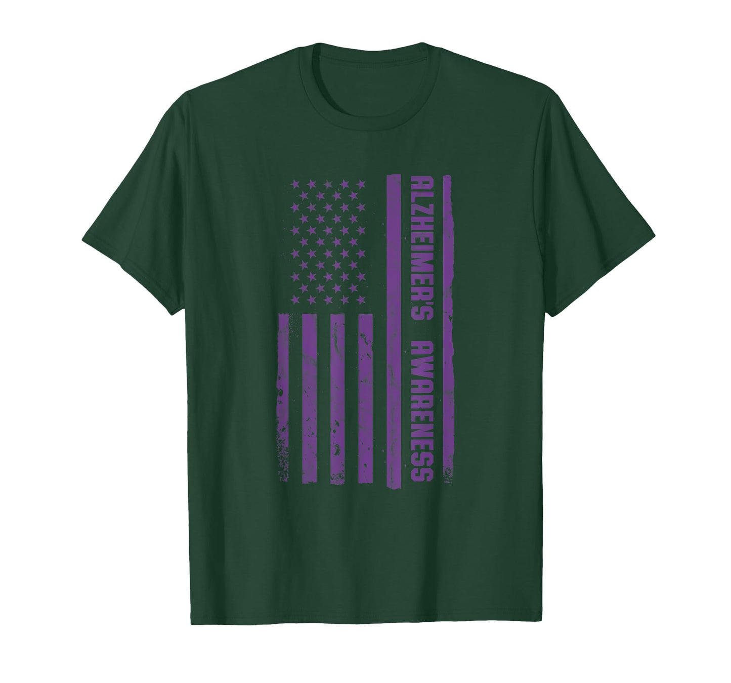 Alzheimer's Awareness Month Vintage American Flag Dementia T-Shirt
