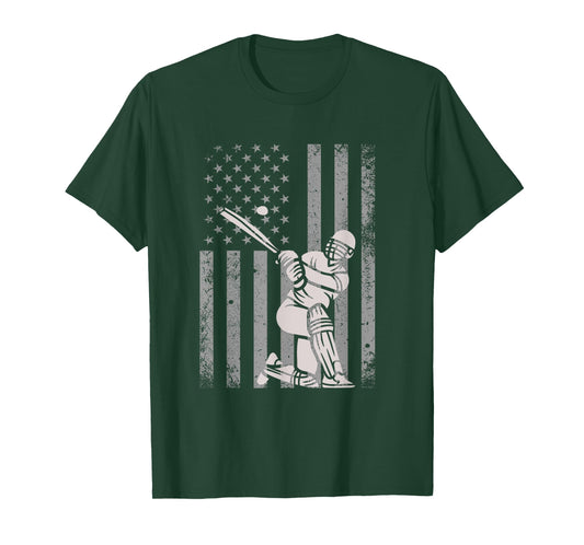 Cricket 2024 USA American Flag Cricket Lover Team Fans T-Shirt for Women Kids Men