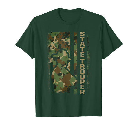 American Flag USA Law Enforcement State Trooper T-Shirt