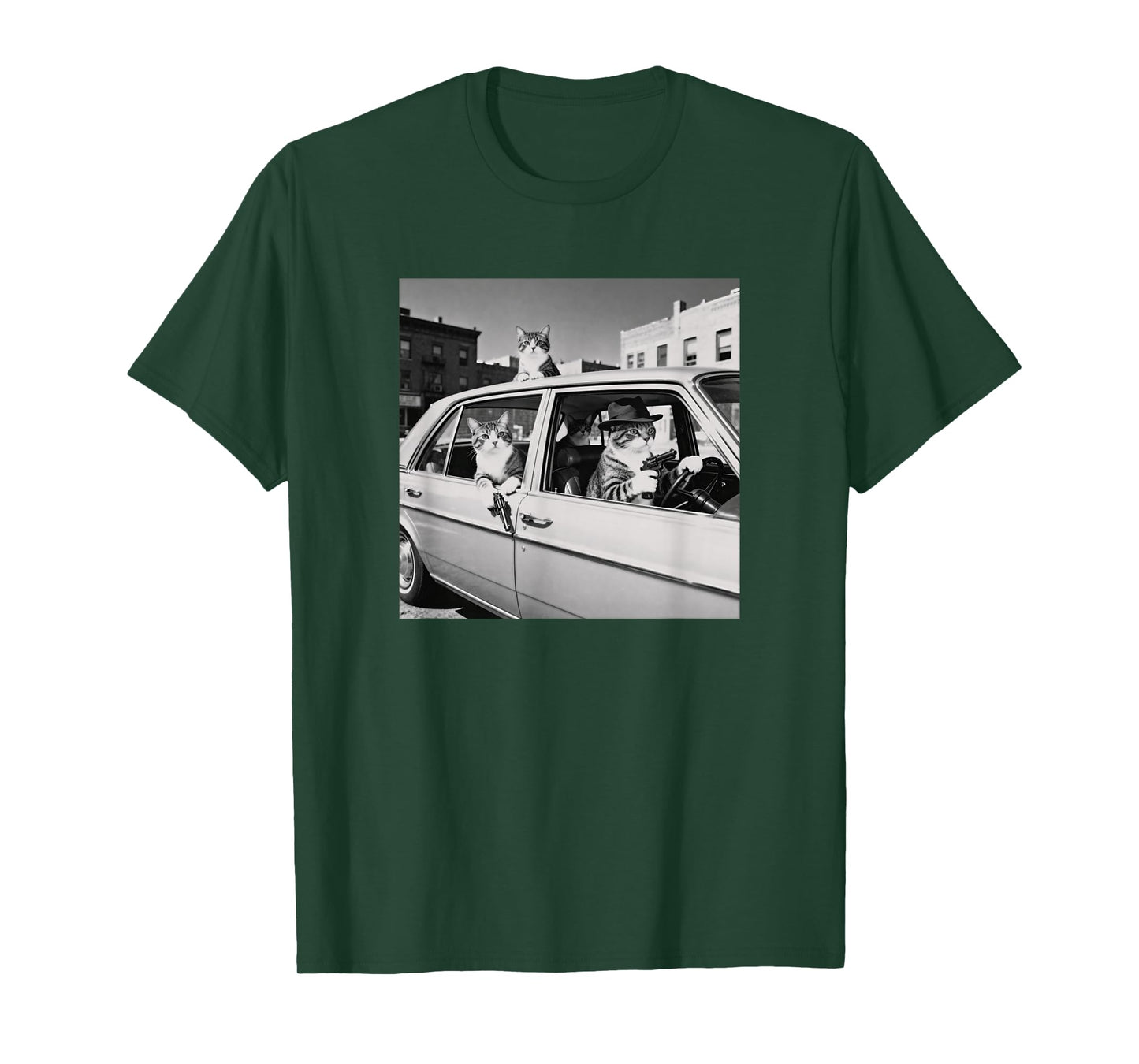 Funny Cat Gang Vintage Cool Feline Design Retro T-Shirt