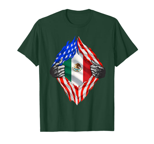 Mexican American Shirt America Mexico Flag Mexican Heritage T-Shirt