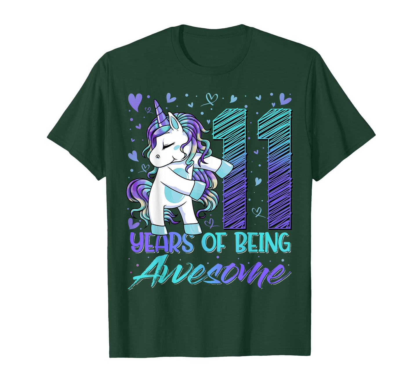 11 Year Old Gifts Unicorn Flossing 11th Birthday Girl Party T-Shirt