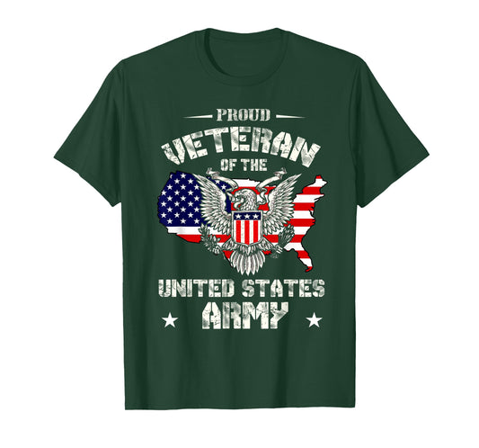 Proud Veteran of the US Army - USA Flag Soldier Veteran T-Shirt