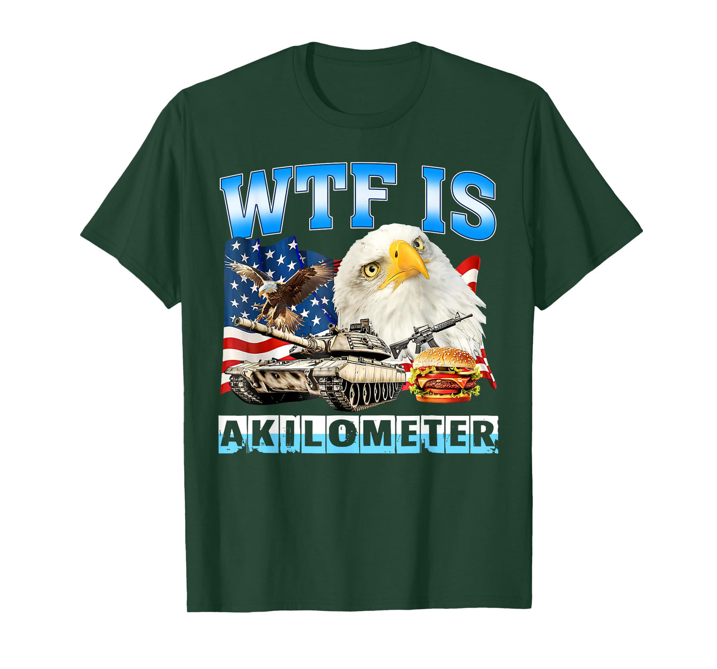 Kilometer Eagle Badge American 4th of July T-Shirt