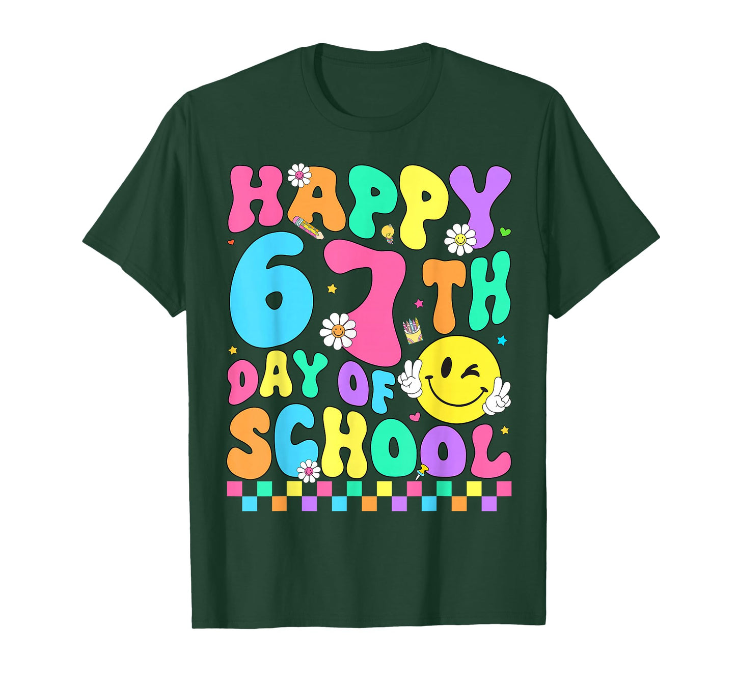 Happy 67th Day of School 67 Days of School Kids Boys Girls T-Shirt