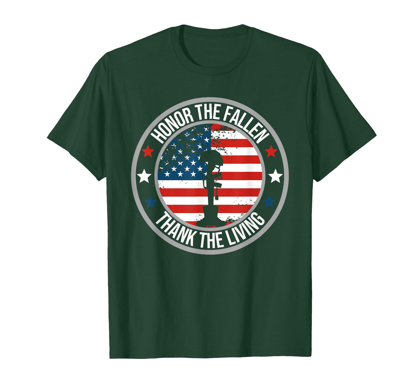 Honor The Fallen Thank The Living Memorial Day Veteran Flag T-Shirt