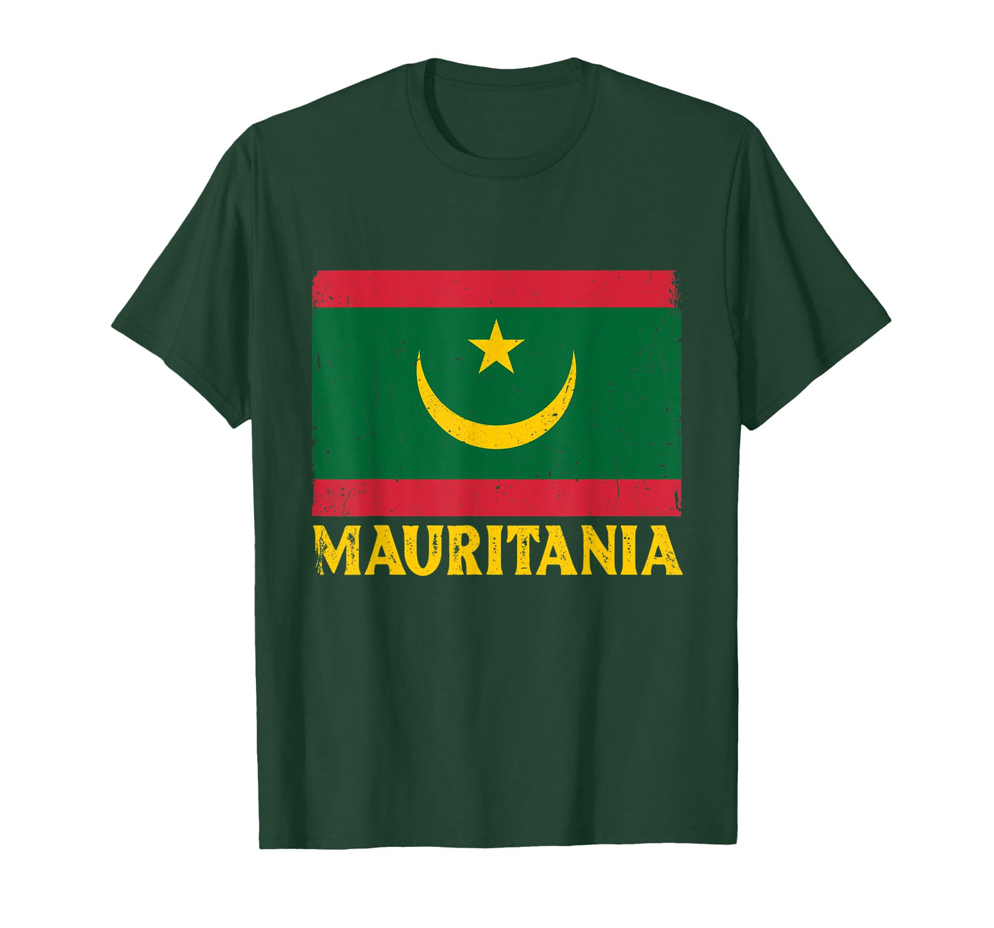 Distressed Retro Mauritania Flag Men Women Kids Patriotic T-Shirt