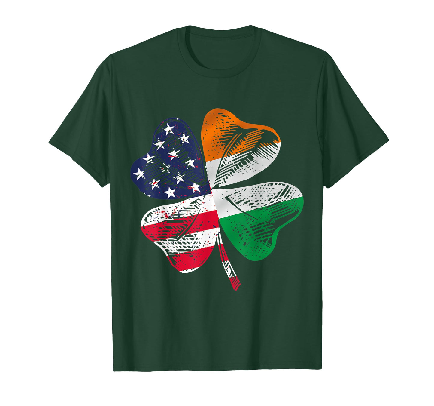 Irish American Flag Ireland Flag Irish Roots Irish Shamrock T-Shirt