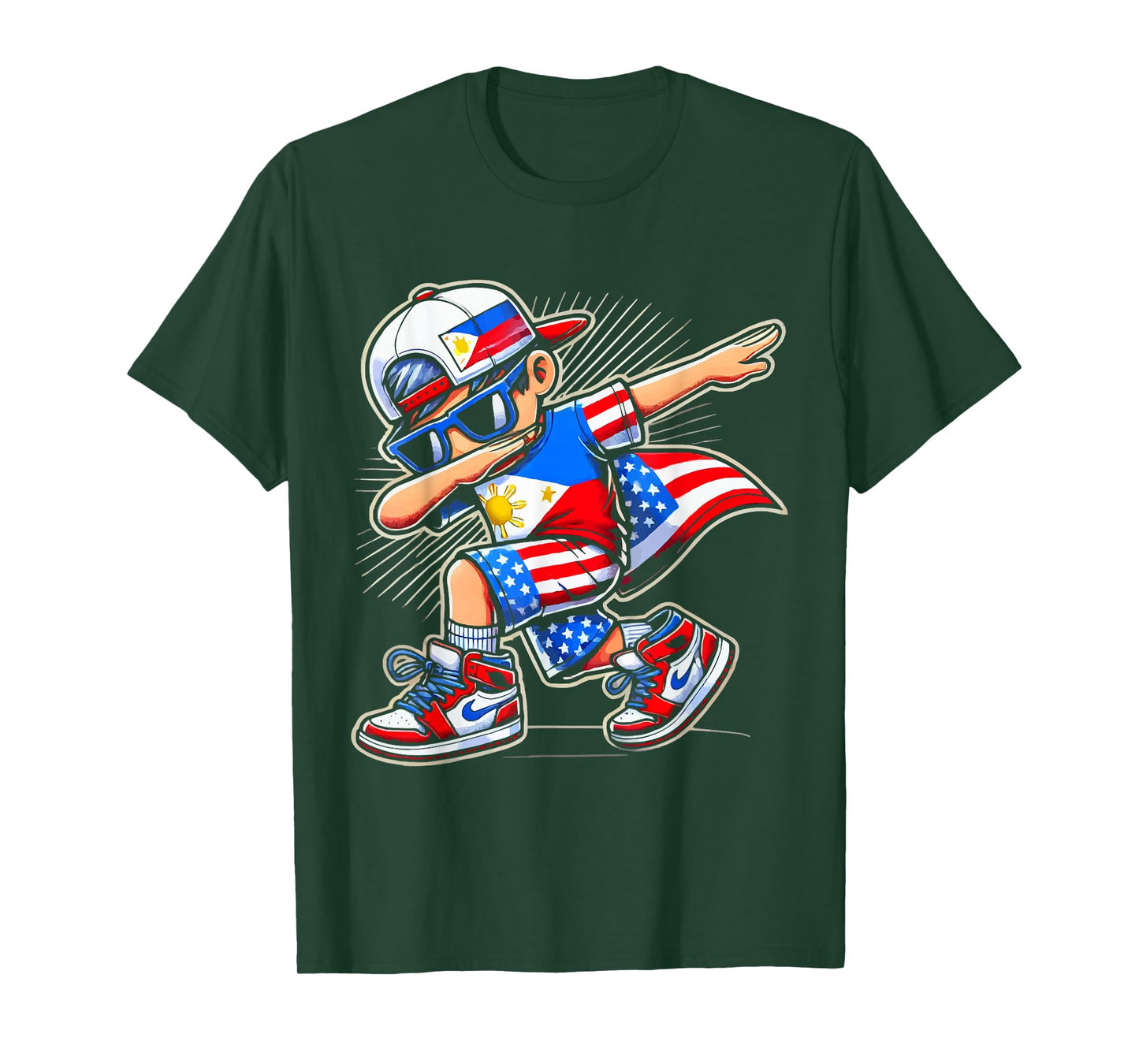 Half Filipino Half American USA Flag Philippines America T-Shirt