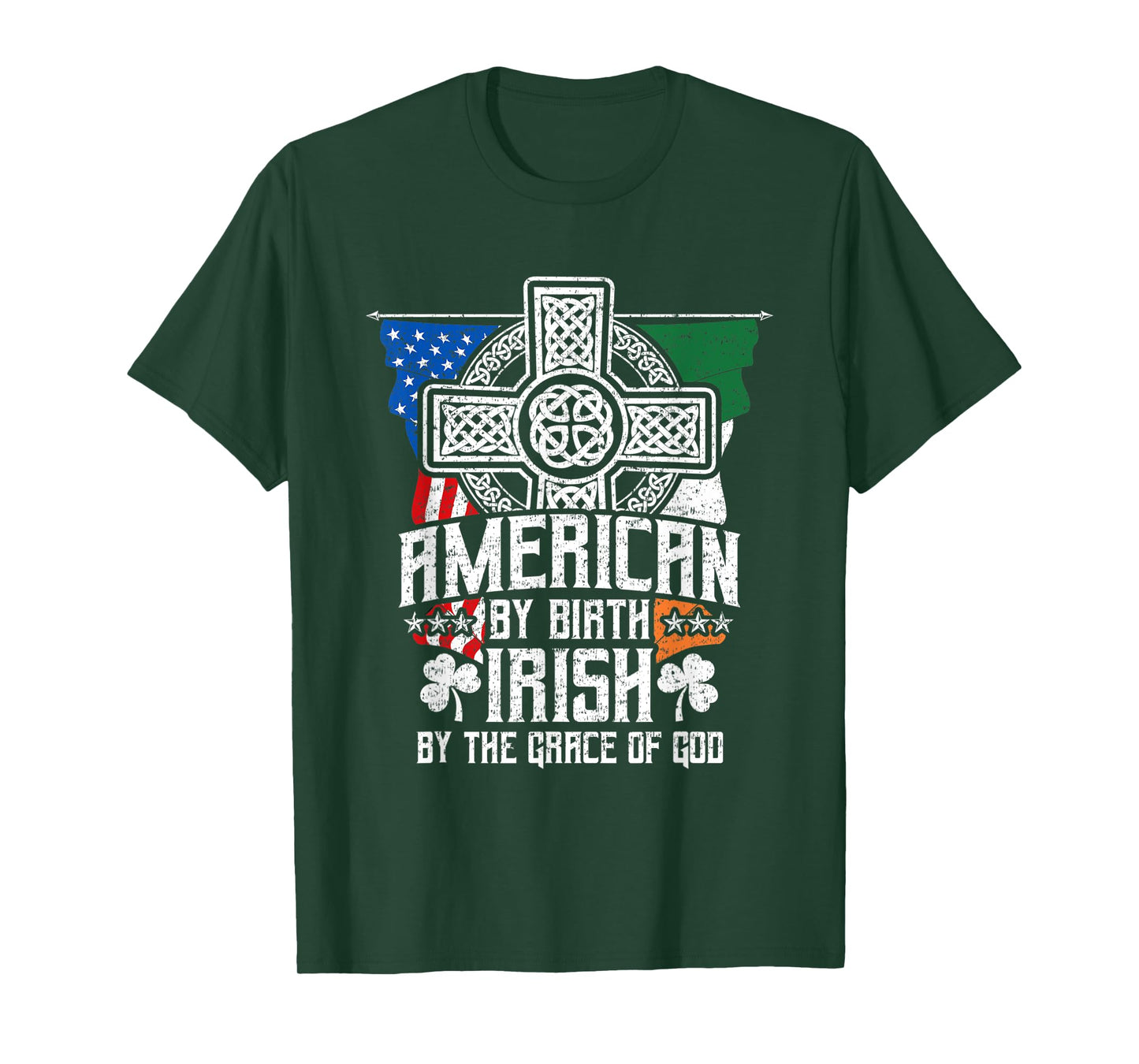 American By Birth Irish By The Grace Of God High Cross T-Shirt