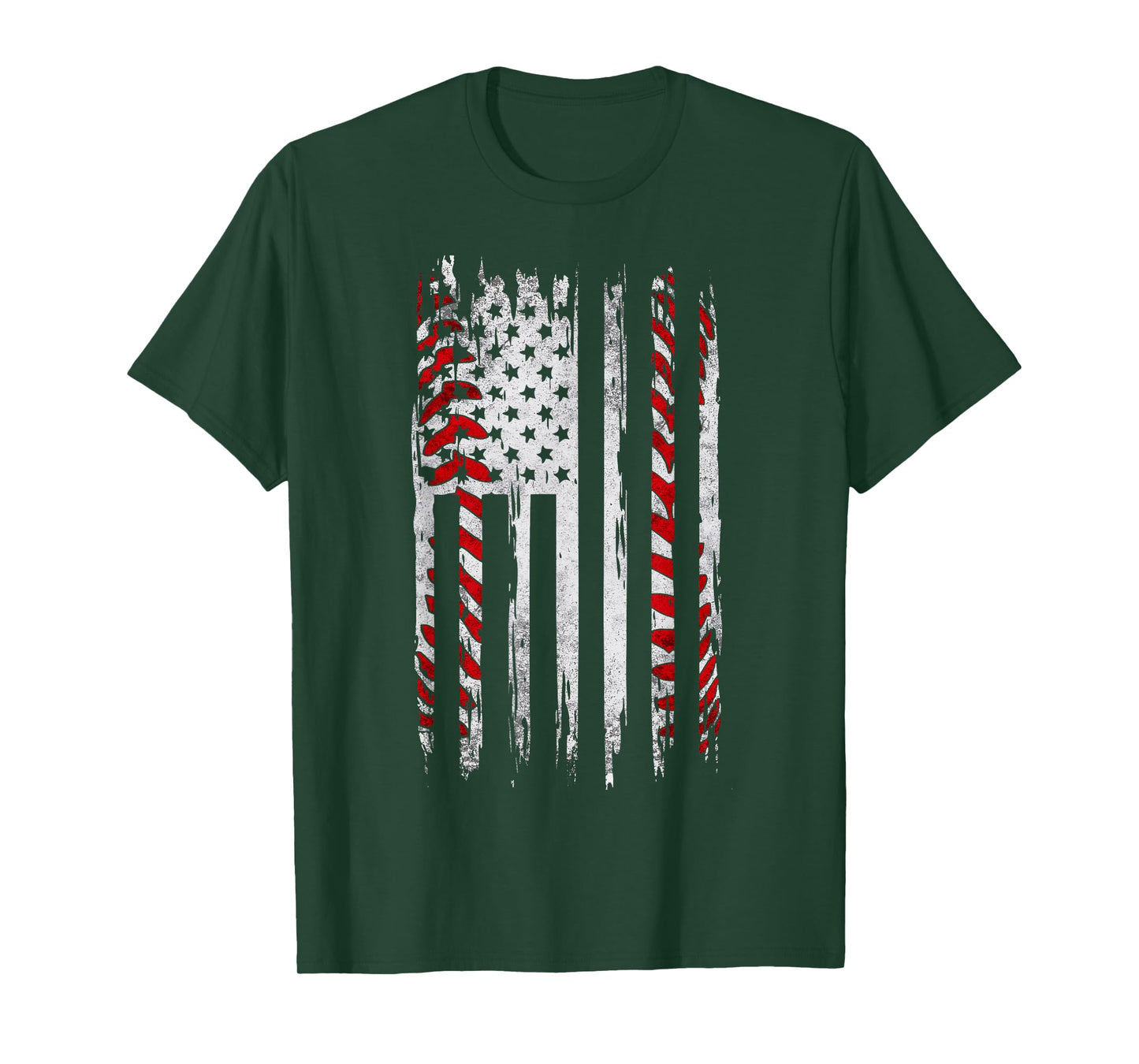 Vintage Baseball American Flag For Men Boys Girls Women T-Shirt