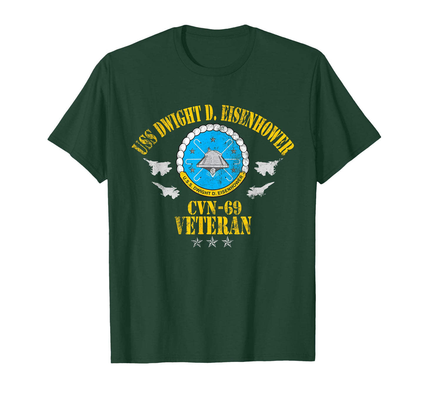 USS Dwight D. Eisenhower CVN-69 Veteran Patriotic Flag T-Shirt