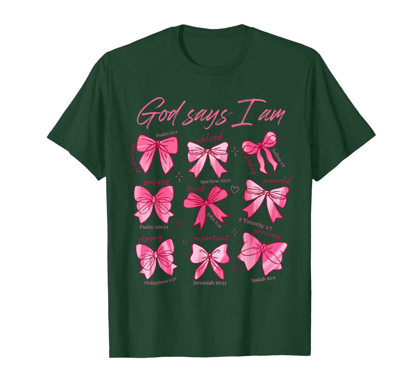 Christian God Say Am Bow Jesus Teen Girl Women Good Sister T-Shirt