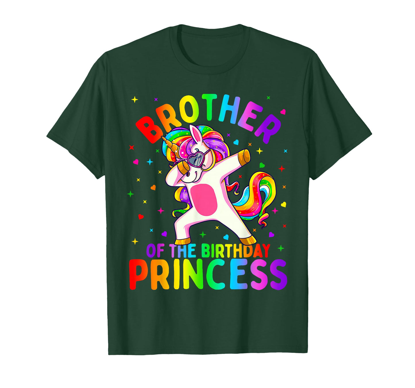 Brother of The Birthday Princess Girl Dabbing Unicorn T-Shirt Small