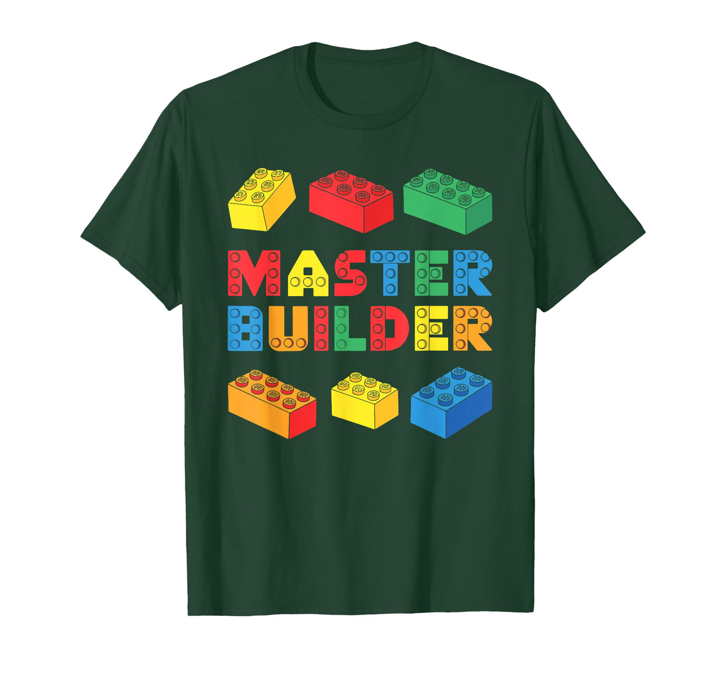 Master Builder Shirt Bricks Blocks Adult Kids Boys Girls T-Shirt