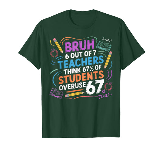 6 Out of 7 Teachers Think 67% of Students Overuse 67 Meme T-Shirt