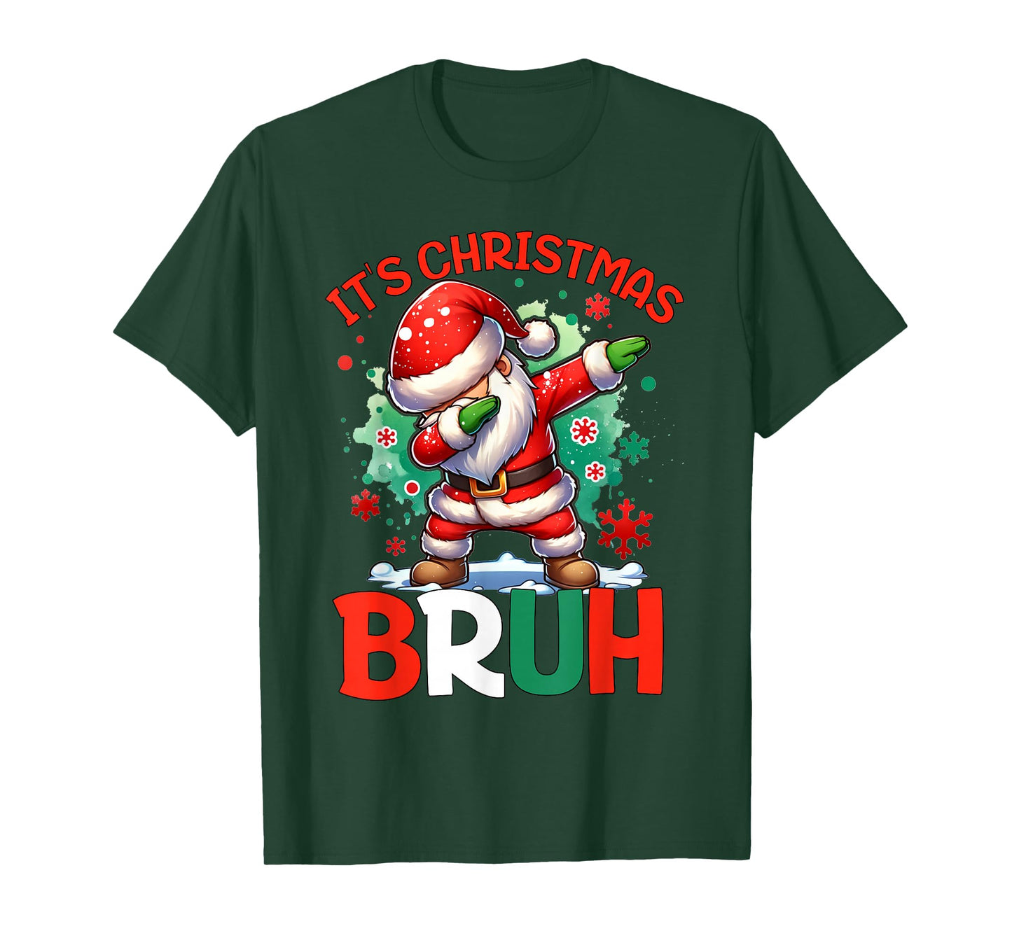 Bruh Dabbing Funny Christmas Holiday Santa Claus Xmas Boys T-Shirt