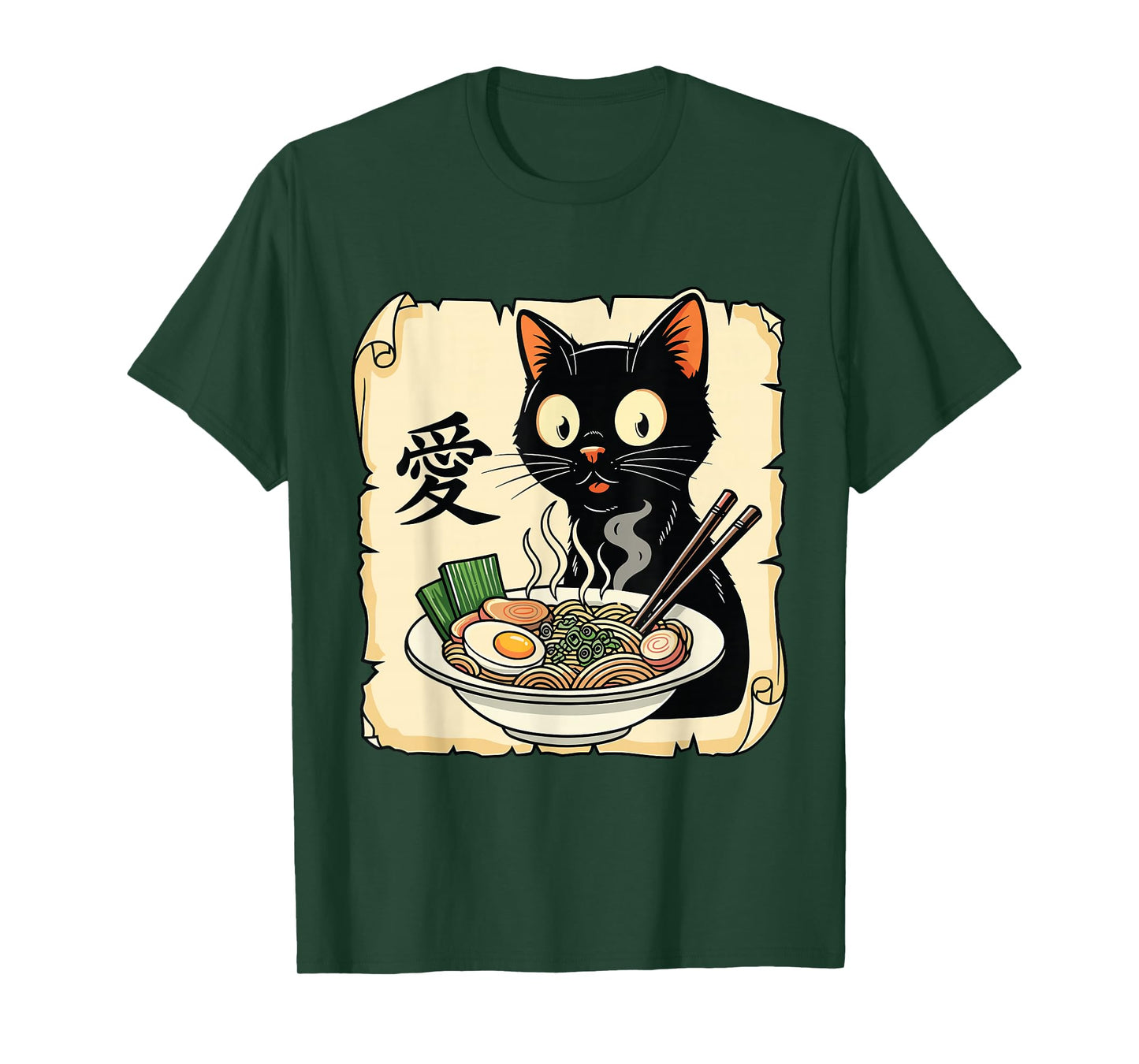 Funny Cat Ramen Kawaii Anime Japanese Graphic Women Men T-Shirt