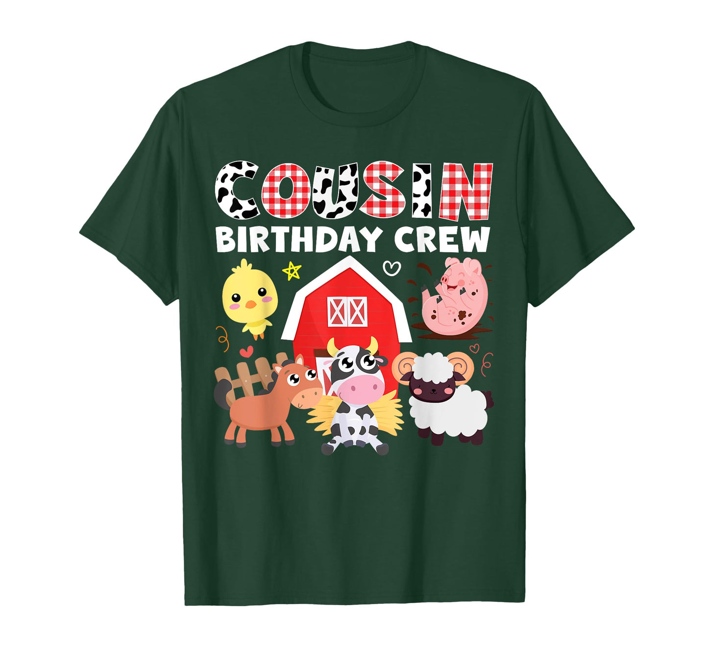 Cow Cousin Birthday Crew Farm Theme Animals Birthday Party T-Shirt