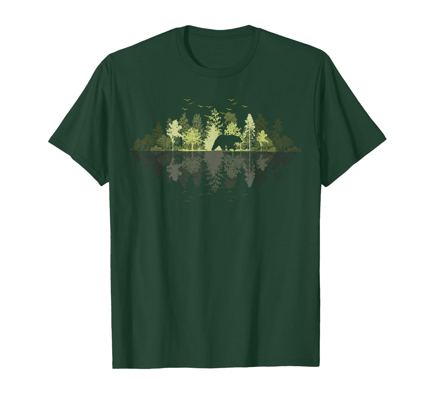 Trees Reflection Wildlife Nature Animal Bear Outdoor Forest T-Shirt