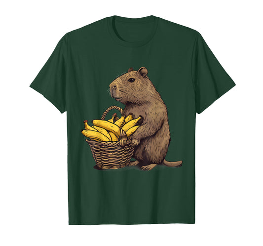Banana Capybara Banana Lover Drawing Motif Banana Fruit T-Shirt