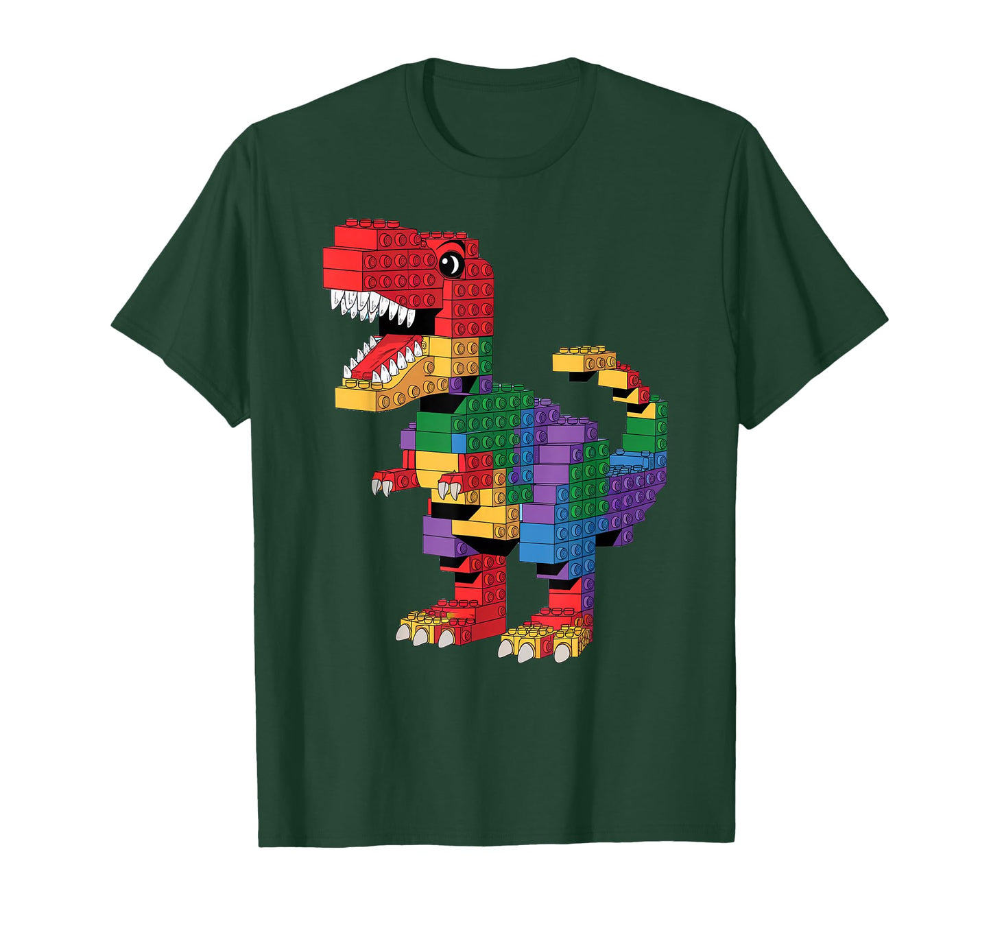 Master Builder Men Boys Kids Building Bricks Dinosaur T-Rex T-Shirt