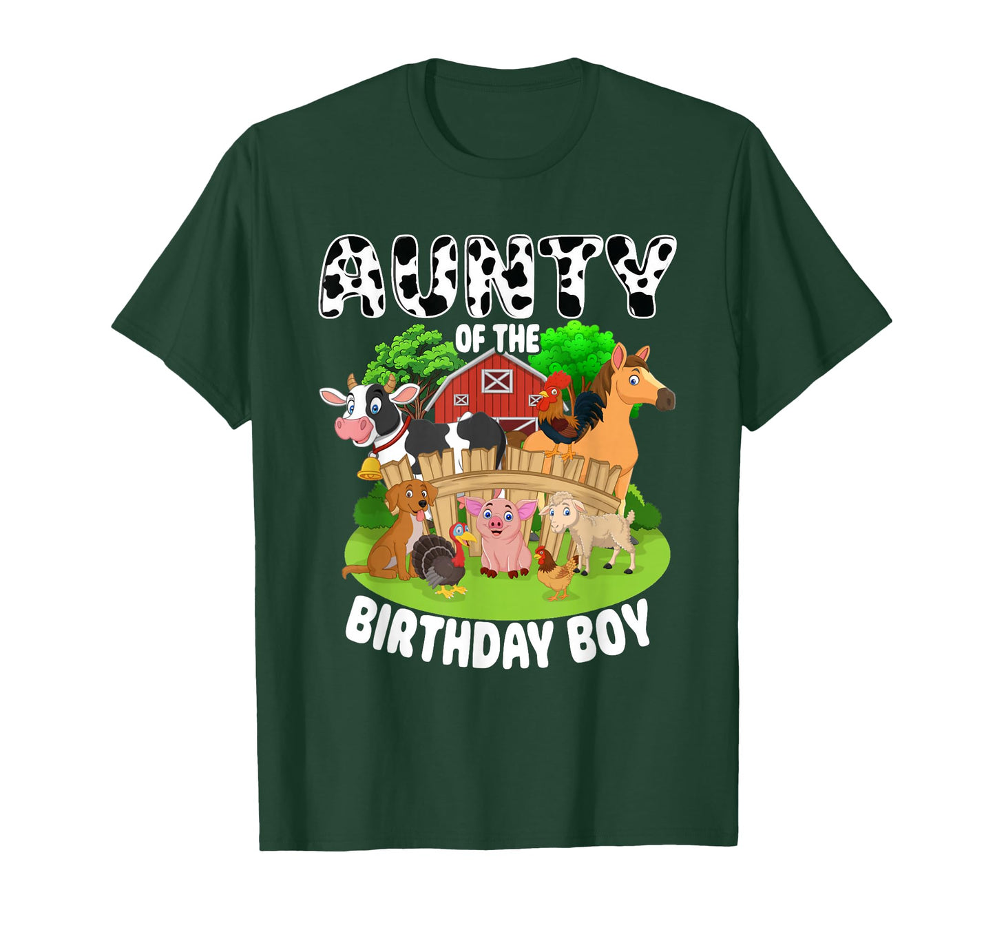 Aunty of The Bday Boy Farm Animals Matching Farm Theme T-Shirt