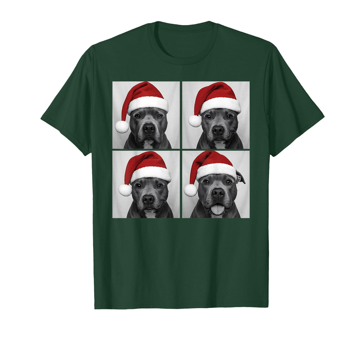 Funny Christmas Pitbull Santa Pittie Dog Lover Photo Booth T-Shirt