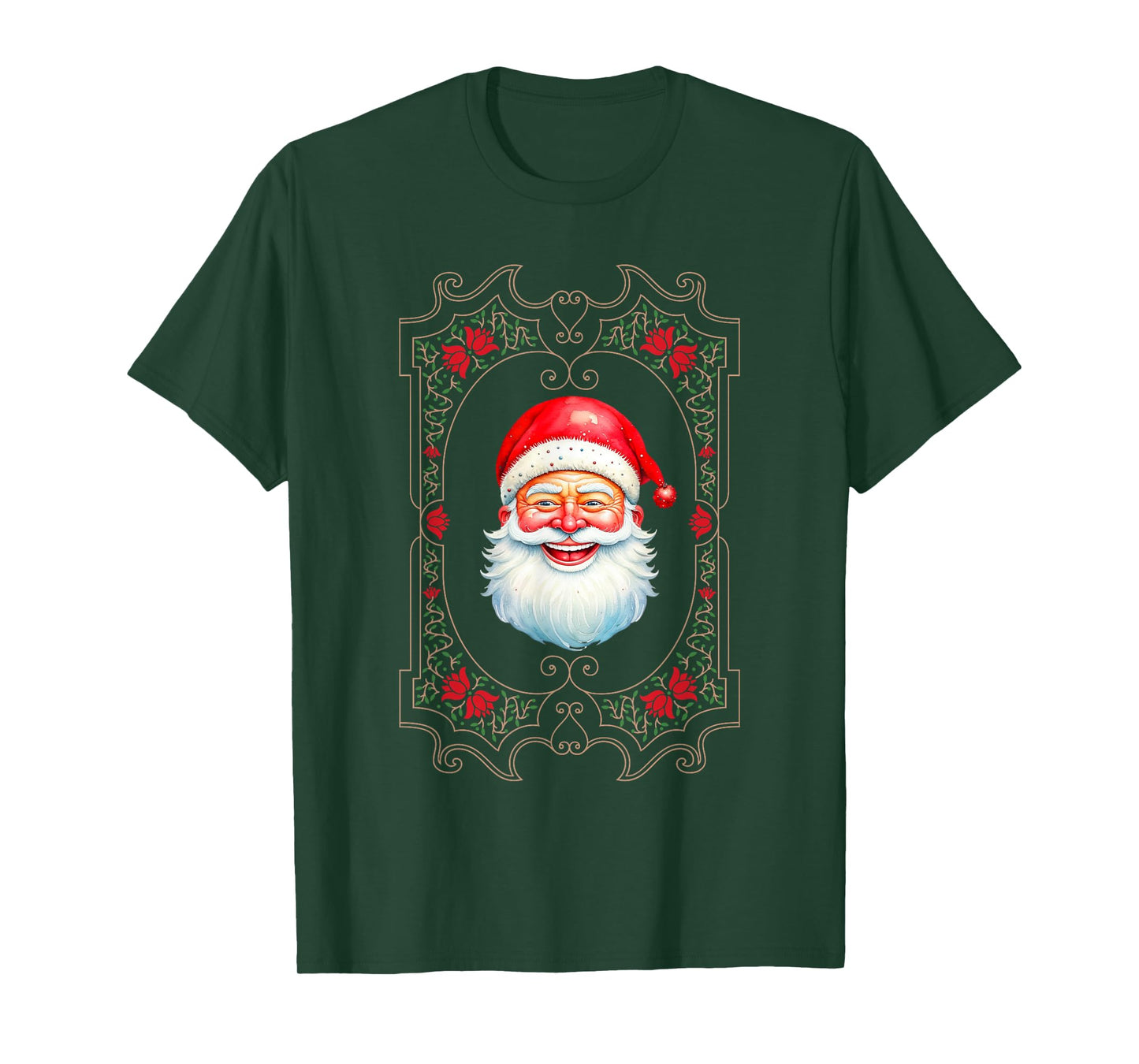 Retro Vintage Victorian Santa Smiling Jolly Old St. Nicholas T-Shirt