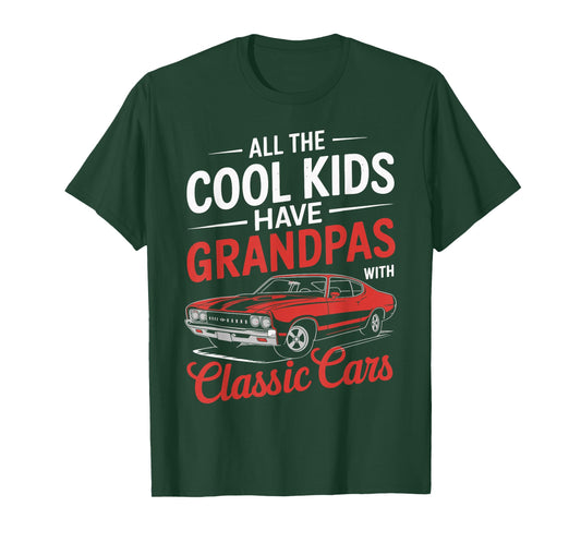All the Cool Kids Have Grandpas with Classic Cars Vintage T-Shirt