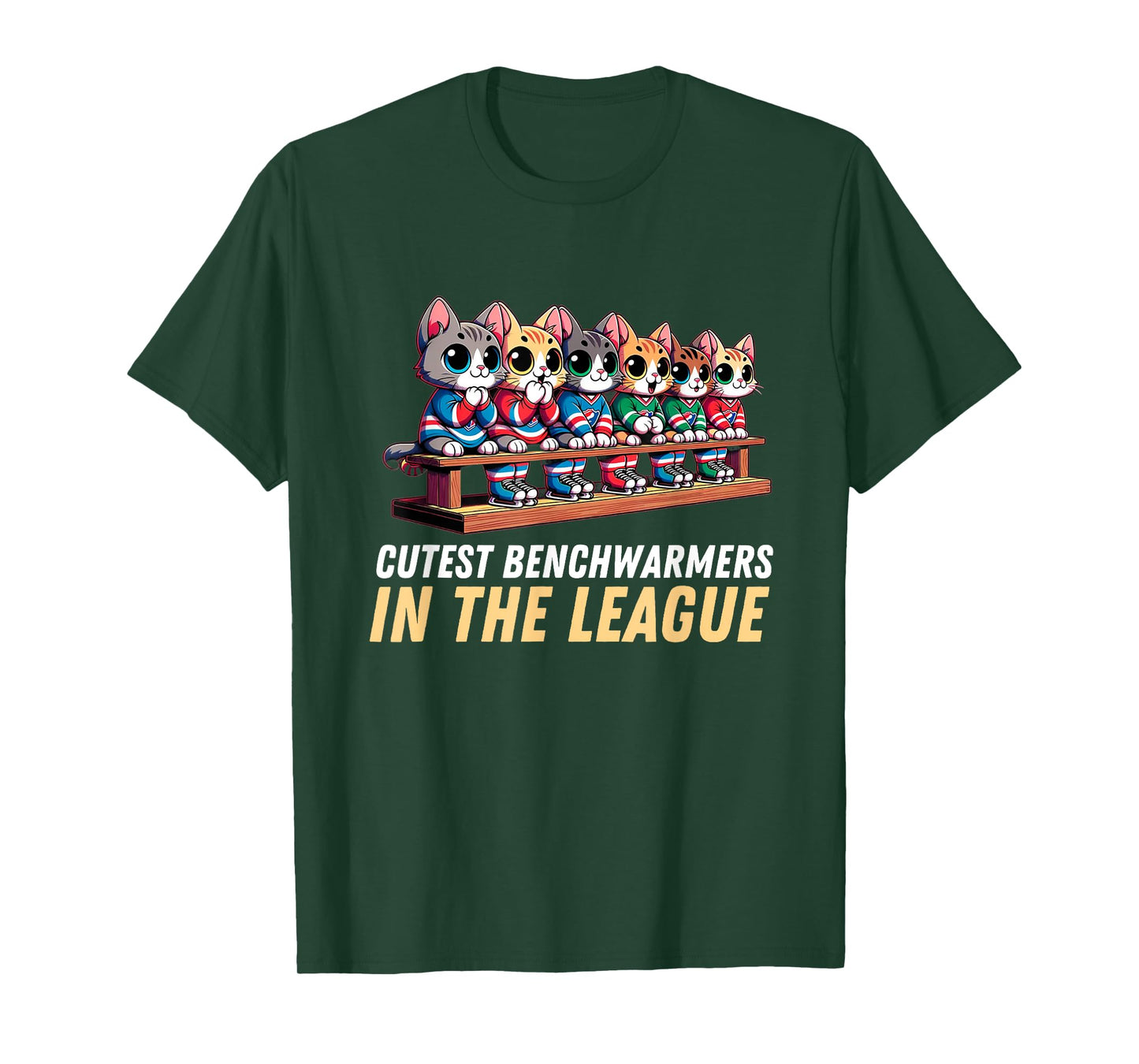 Cutest Benchwarmers in the League: Kitten Lineup Hockey Tee T-Shirt