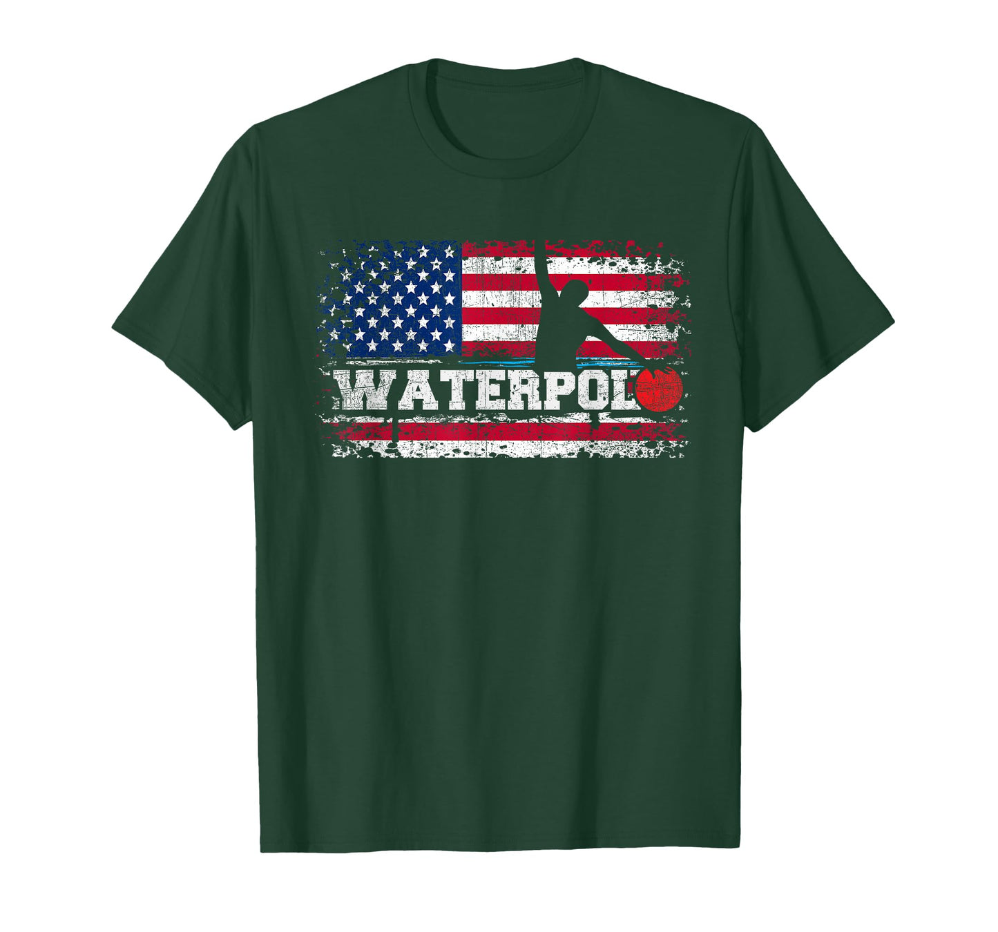 Vintage American Flag Water Polo T Shirt USA Water Polo Gift T-Shirt